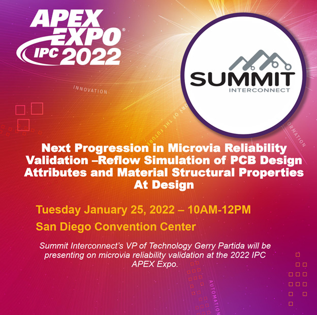 Summit VP of Technology to Present at 2022 IPC APEX Expo